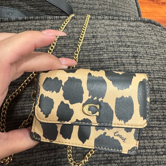 Coach Black and Tan Leopard Mini Bag - Picture 1 of 4